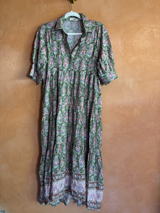 NATURAL LIFE Dresses & Skirts - Natural Life Floral Boho Midi Dress Button Front Cottagecore Prairie